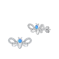 Silver CZ Earrings - Bee