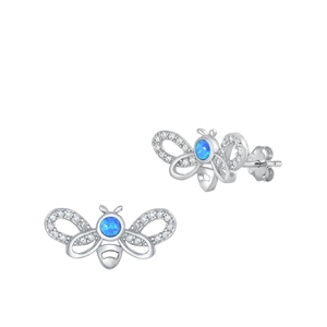 Silver CZ Earrings - Bee