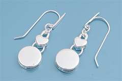 Silver Italian Earrings - Heart