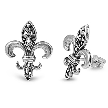 Silver Earrings - Fleur De Lise