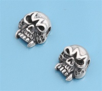 Silver Earrings - Skull