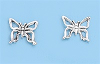 Silver Earrings - Butterfly