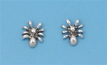 Silver Stud Earrings - Spider