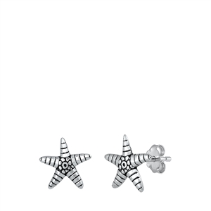 Silver Stud Earrings - Starfish