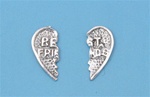 Silver Stud Earrings -  Best Friend Heart