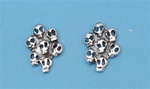 Silver Stud Earrings -  Skull