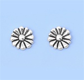 Silver Stud Earrings - Sunflower