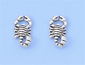 Silver Stud Earrings - Scorpion