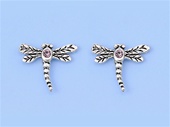 Silver Stud Earrings - Dragonfly