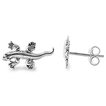 Silver Stud Earrings - Lizard