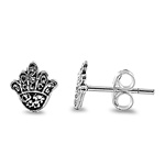 Silver Stud Earrings - Hand of God