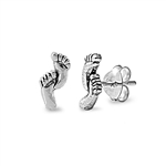 Silver Stud Earrings - Feet