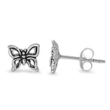 Silver Stud Earrings - Butterfly