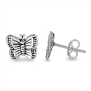 Silver Stud Earrings - Butterfly