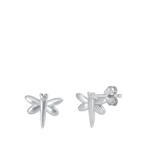 Silver Stud Earrings - Dragonfly