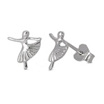 Silver Stud Earrings - Ballerina