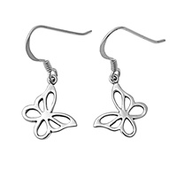 Silver Earrings - Butterfly Stencil