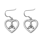 Silver Earrings - Celtic Heart