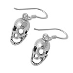 Silver Earrings - Skull Head