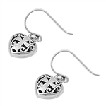 Silver Earrings - Cross and Heart