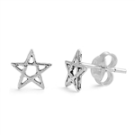 Silver Stud Earrings - Star