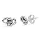 Silver Stud Earrings - Scorpion