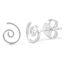 Silver Stud Earrings - Spiral