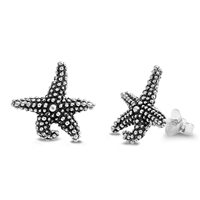 Silver Stud Earrings - Starfish