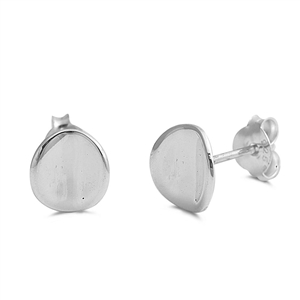Silver Stud Earrings - Distorted Circle