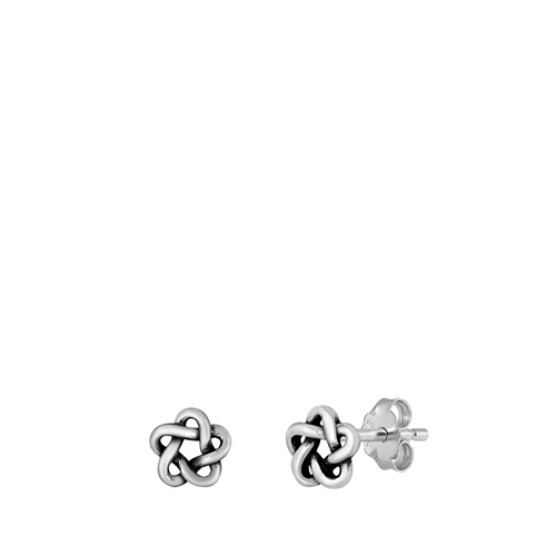 Silver Stud Earrings - Celtic Design