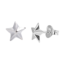 Silver Stud Earrings - Star