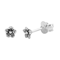 Silver Stud Earrings - Flower