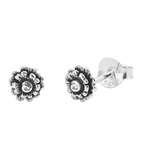 Silver Stud Earrings - Flower