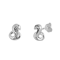 Silver Stud Earrings - Snakes