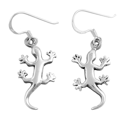 Silver Earrings - Gecko