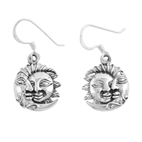 Silver Earrings - Sun and Moon