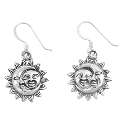 Silver Earrings - Sun and Moon