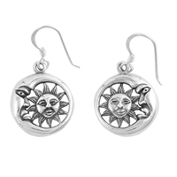 Silver Earrings - Sun and Moon