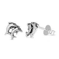 Silver Earrings - Dolphins