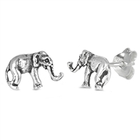 Silver Earrings - Elephant