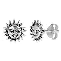 Silver Earrings - Sun