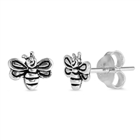 Silver Earrings - Bee