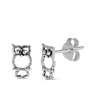 Silver Earrings - Owl