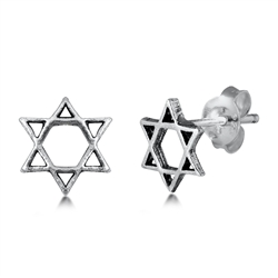 Silver Earrings - Jewish Star