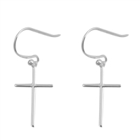 Silver Stud Earrings - Plain Cross