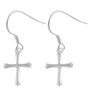 Silver Stud Earrings - Cross