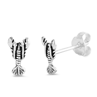 Silver Stud Earrings - Lobster
