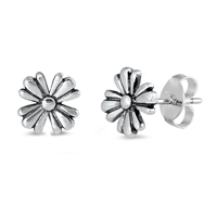 Silver Stud Earrings - Flower