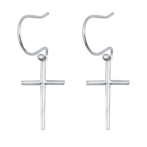 Silver Stud Earrings - Cross