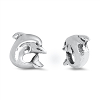 Silver Stud Earrings - Dolphin
